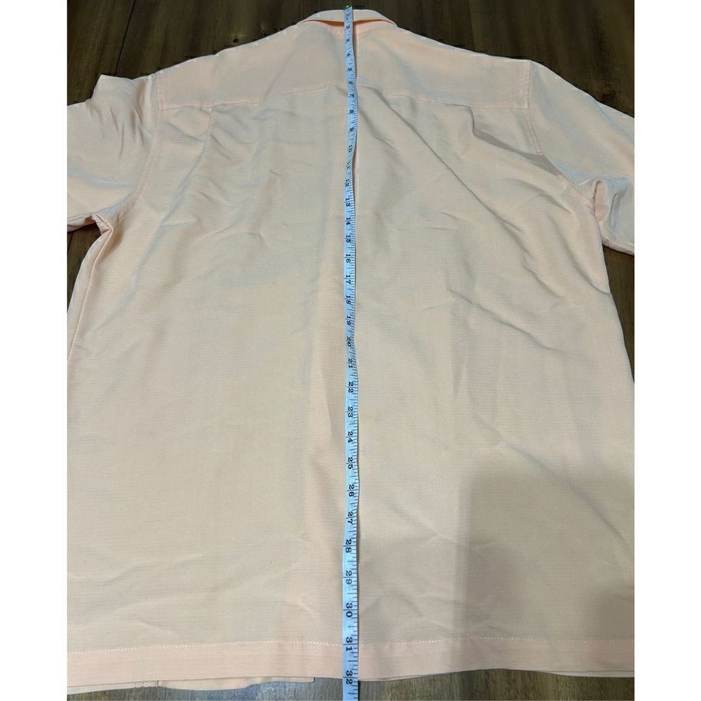 Cubavera Short Sleeve Double Tuck Embroidered Panel Shirt, Polyester Size Large - Picture 10 of 10